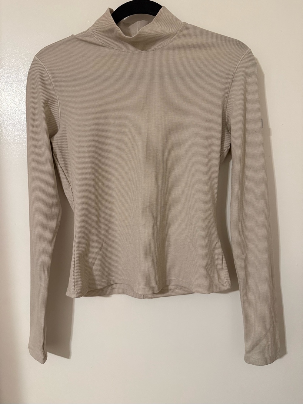 Columbia Size S Mock Neck Ribbed Long Sleeve Top
